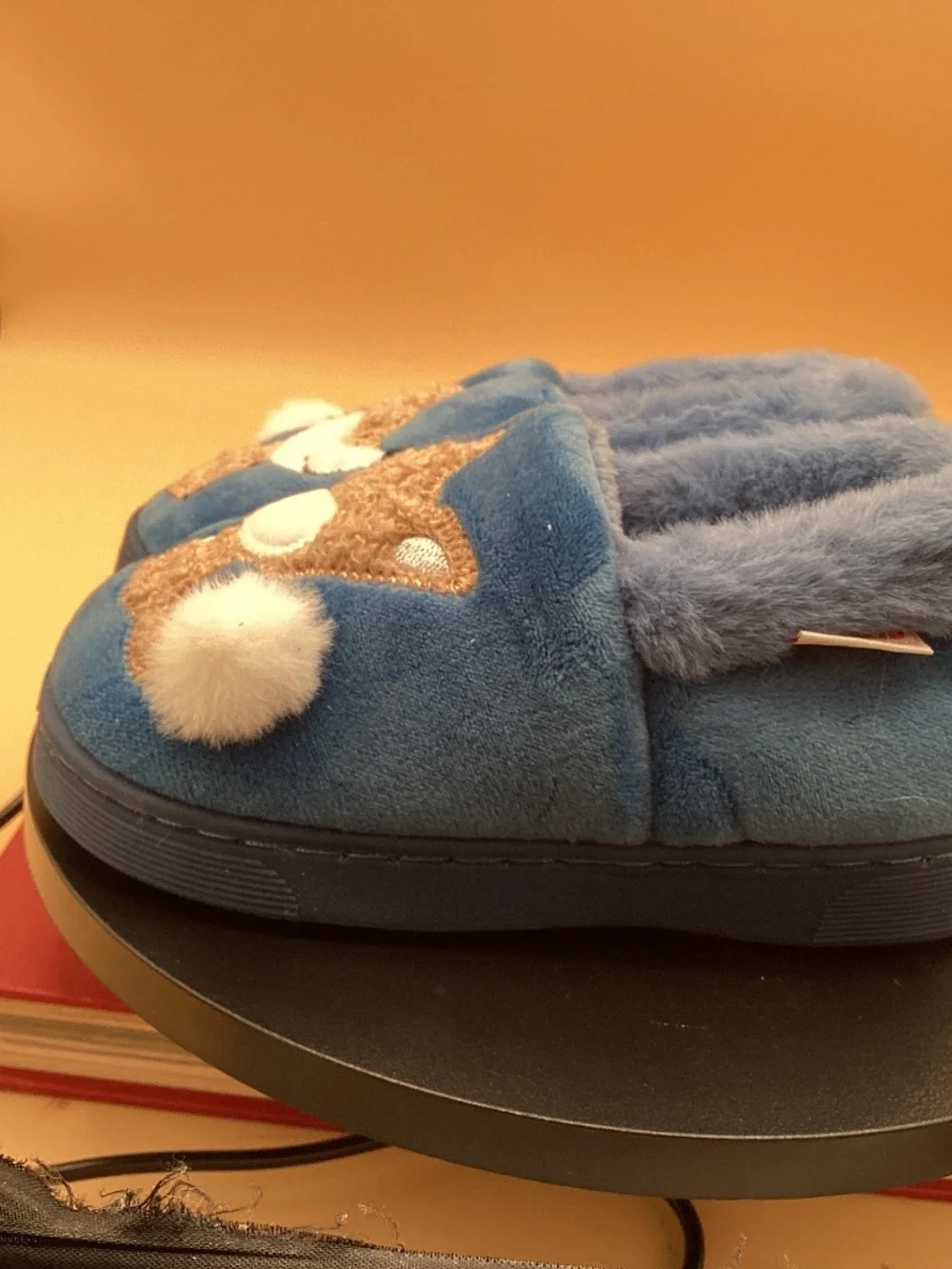 Mario blue fox toddler slippers size 16-17
